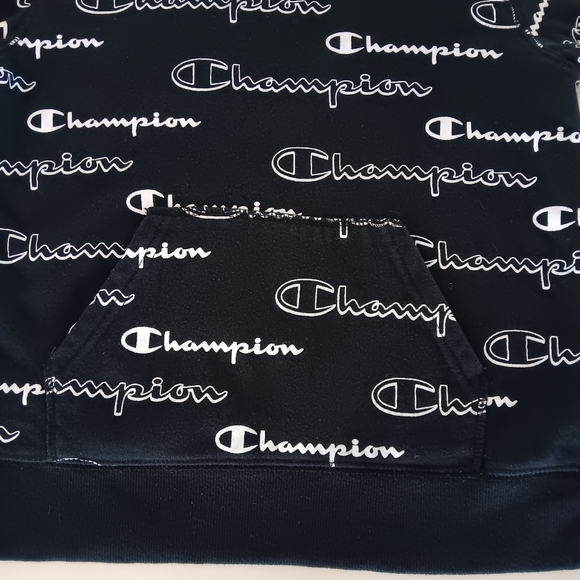 Champion Heritage Black Fleece Pull On Hoodie Boys Size Large - Picture 10 of 11